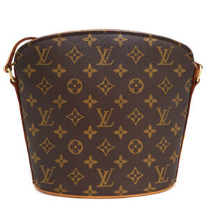 Louis Vuitton Drouot Monogram Canvas Shoulder Bag Brown